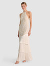 GIULIA EMBELLISHED HALTER FRINGE MIDI DRESS-VANILLA-ALICE + OLIVIA