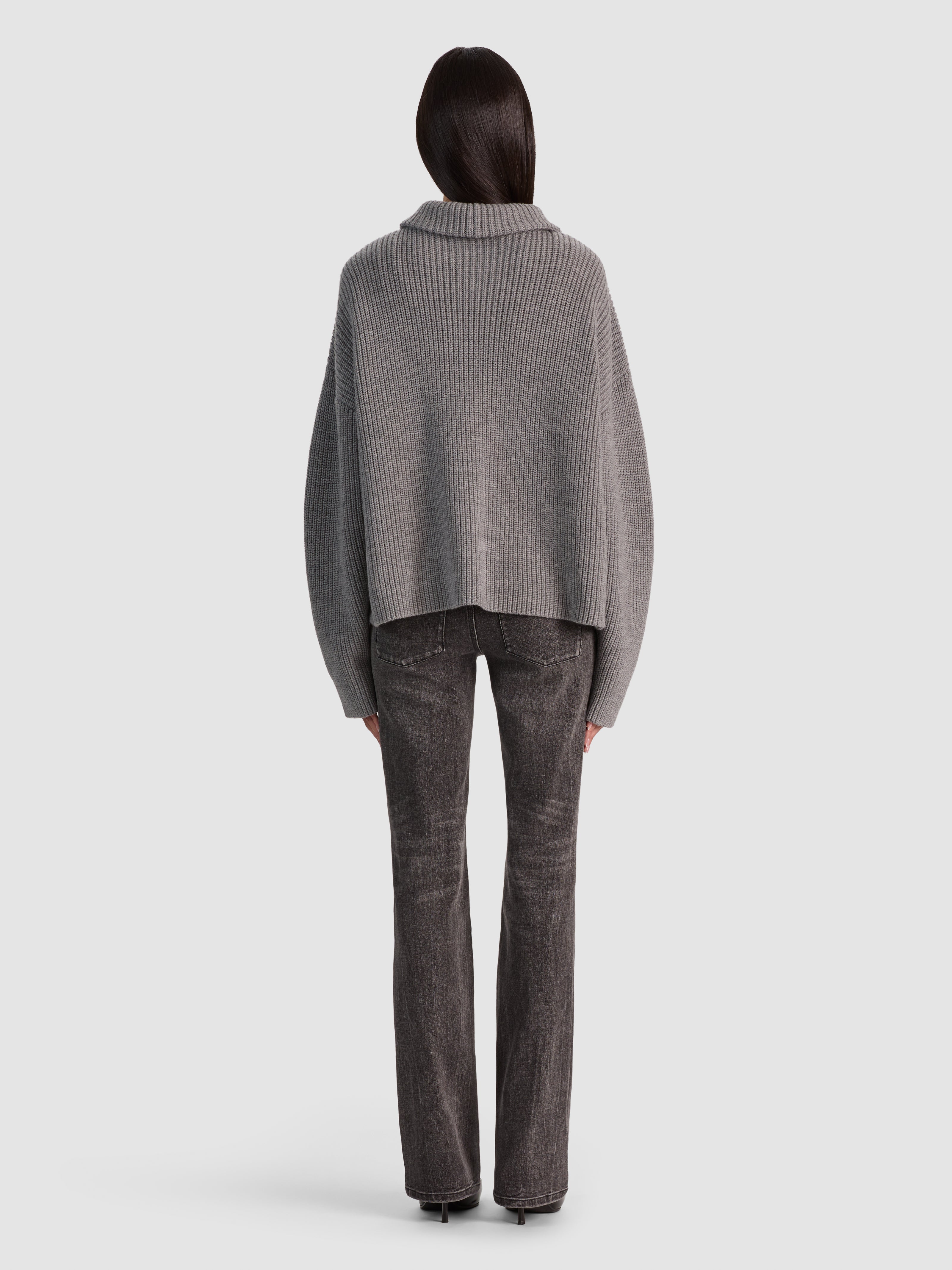 PEARSON WOOL DRAPE NECK SWEATER-MEDIUM HEATHER GREY-ALICE + OLIVIA
