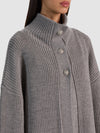 PEARSON WOOL DRAPE NECK SWEATER-MEDIUM HEATHER GREY-ALICE + OLIVIA