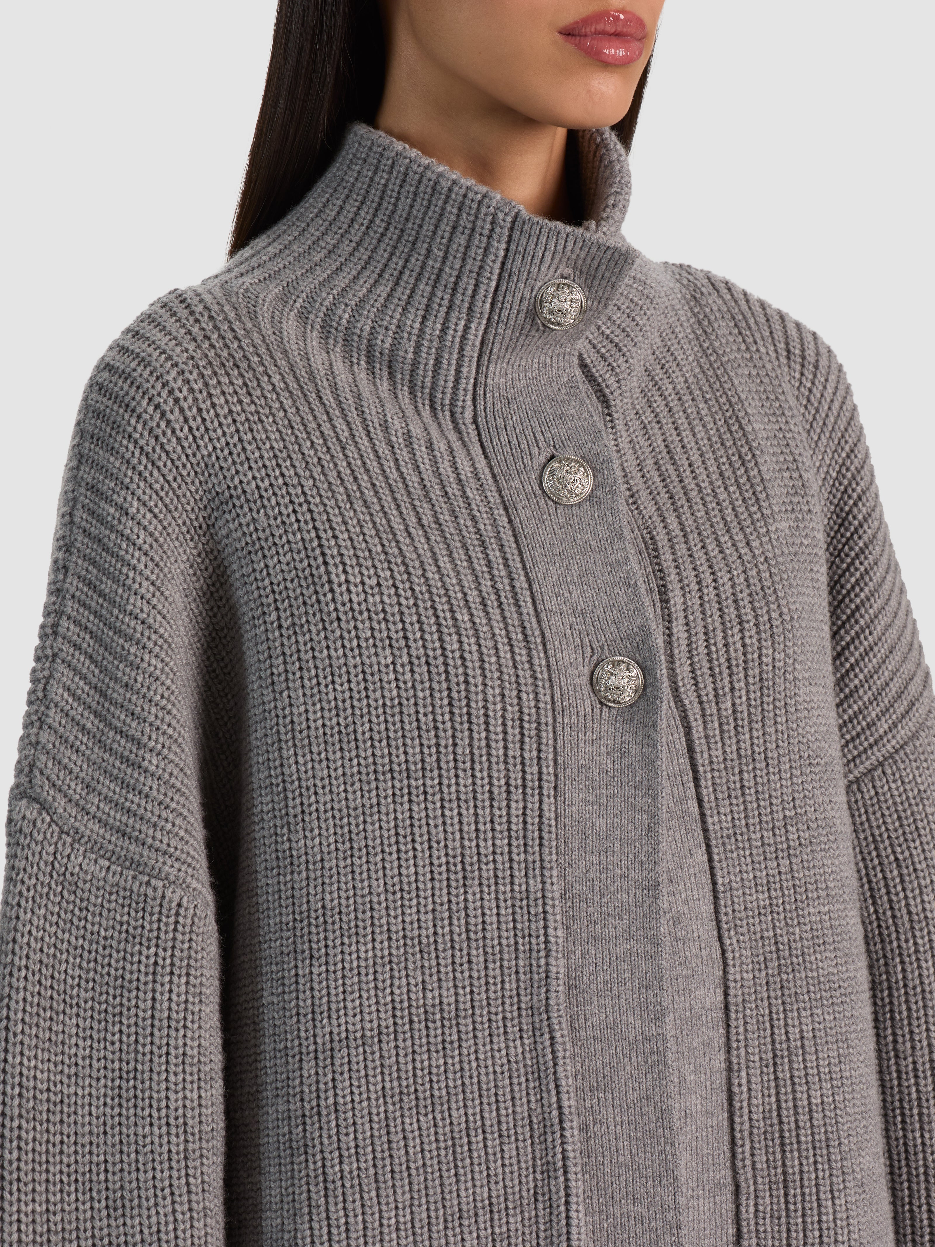 PEARSON WOOL DRAPE NECK SWEATER-MEDIUM HEATHER GREY-ALICE + OLIVIA