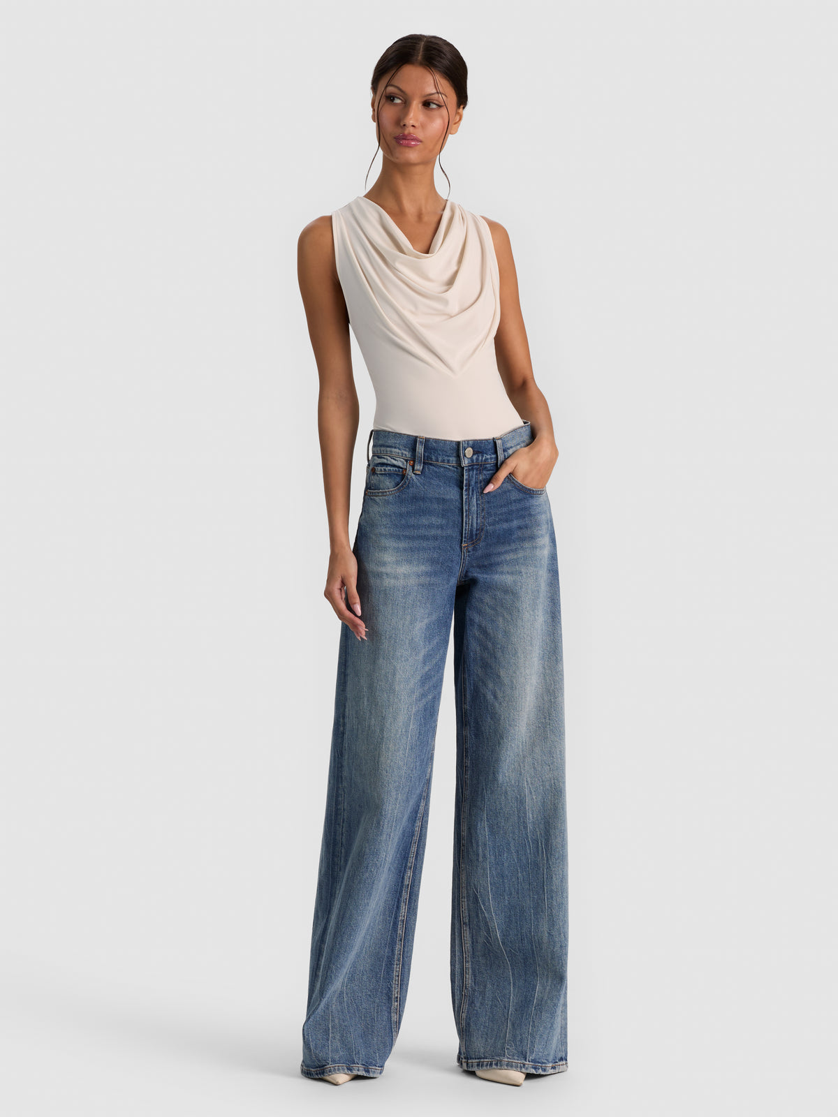 JACQUELINE COWL NECK TANK-ALICE + OLIVIA