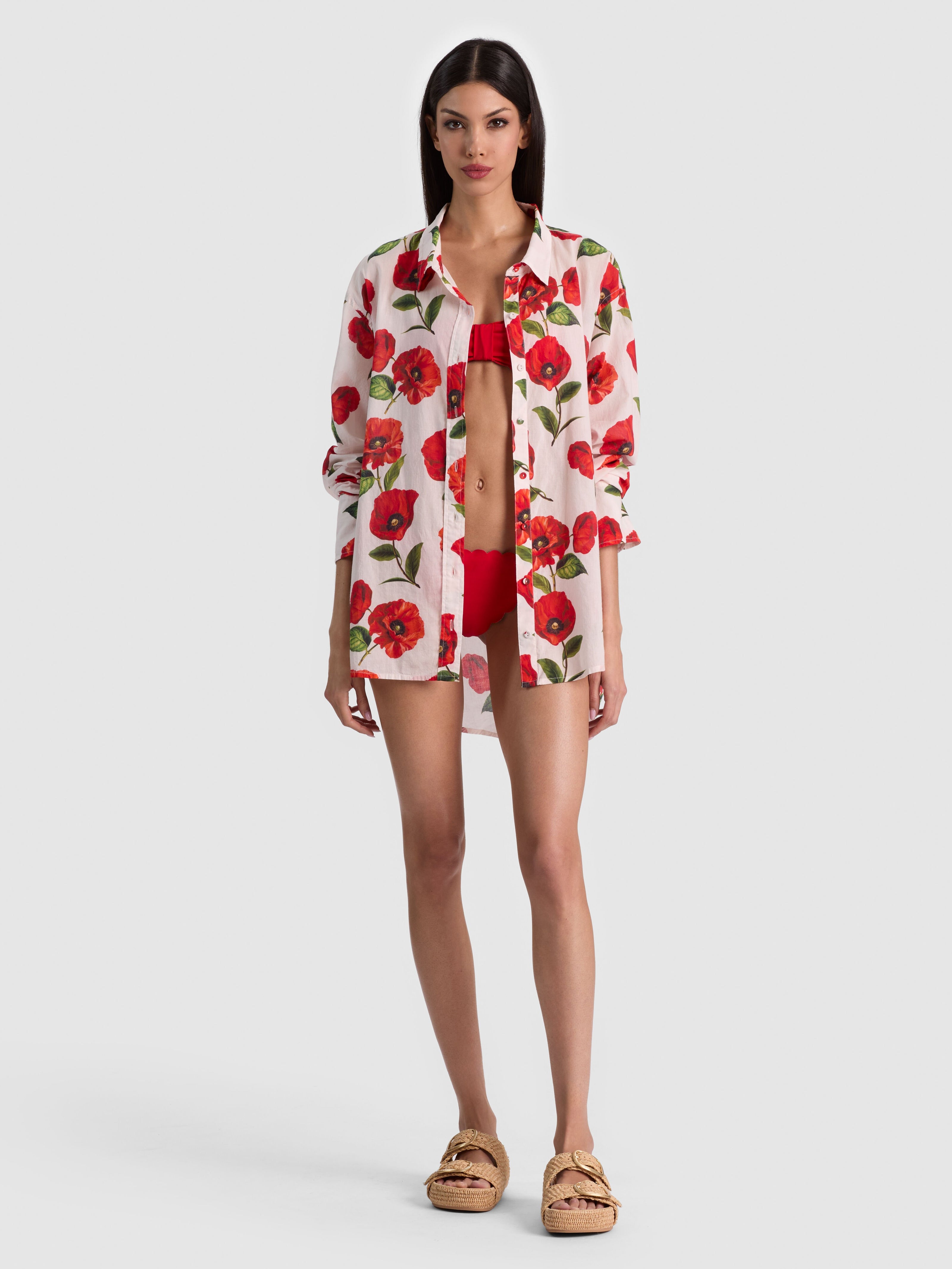 CHEMISE BOUTONNÉE A+O X CONIGLIO PALM BEACH-ALICE + OLIVIA