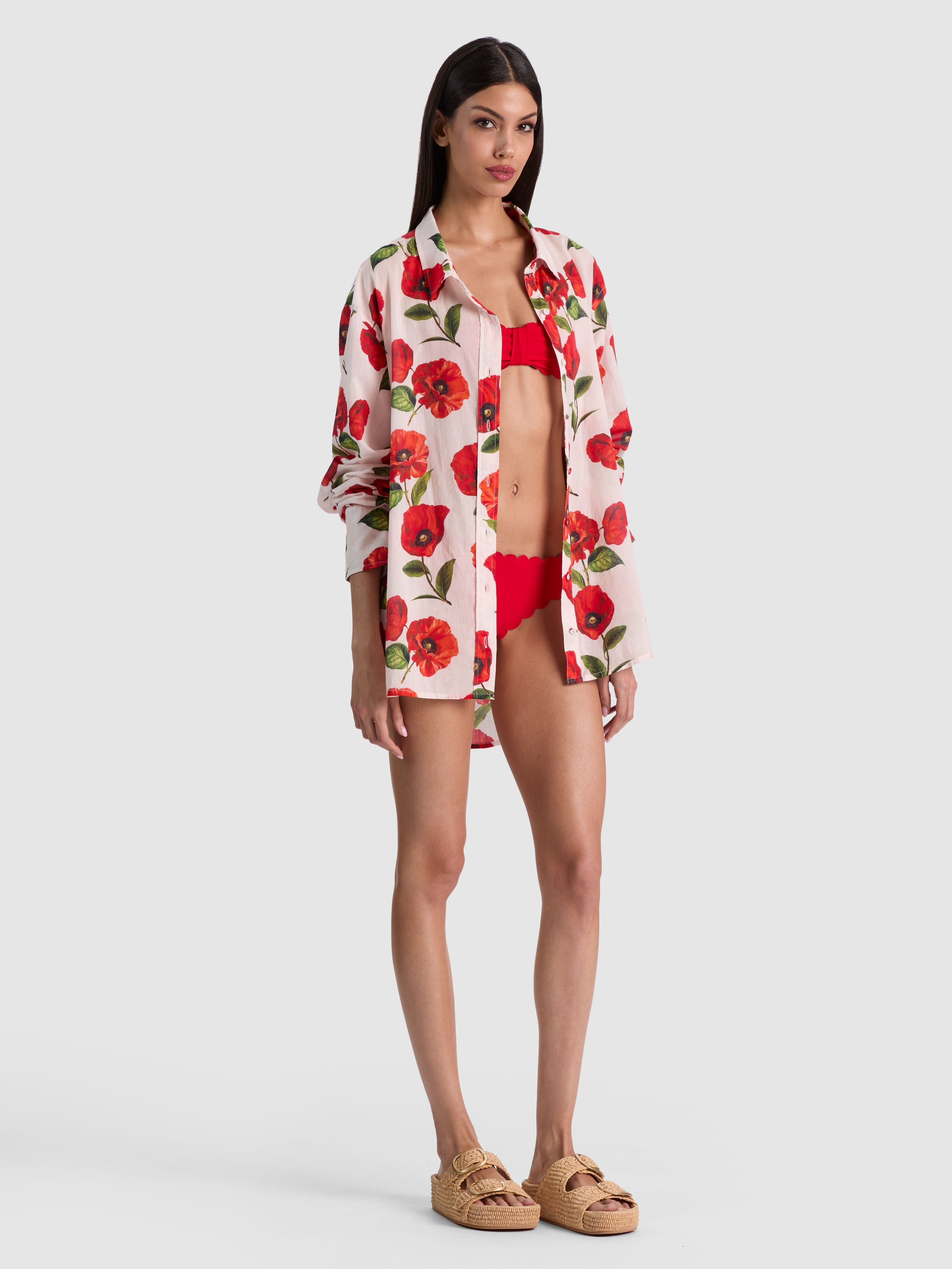 CHEMISE BOUTONNÉE A+O X CONIGLIO PALM BEACH-ALICE + OLIVIA