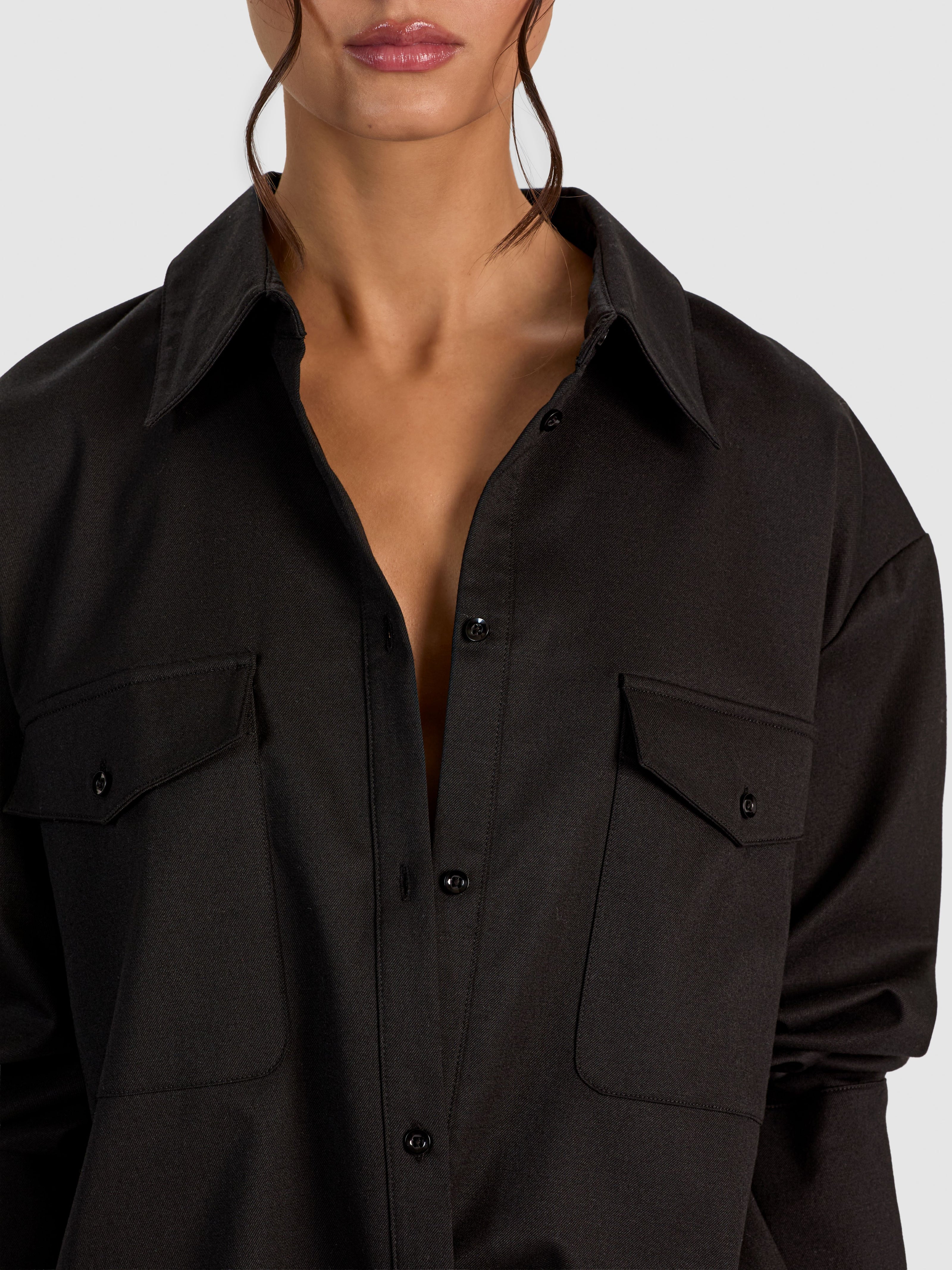 CHEMISE UTILITAIRE FINEMENT SURTAILLÉE-ALICE + OLIVIA