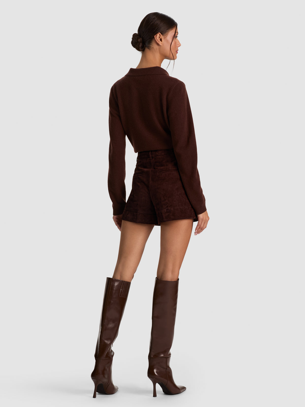 CONRY SUEDE SHORT-DARK CHOCOLATE-ALICE + OLIVIA