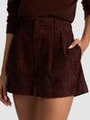 CONRY SUEDE SHORT-DARK CHOCOLATE-ALICE + OLIVIA