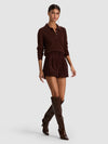 CONRY SUEDE SHORT-DARK CHOCOLATE-ALICE + OLIVIA