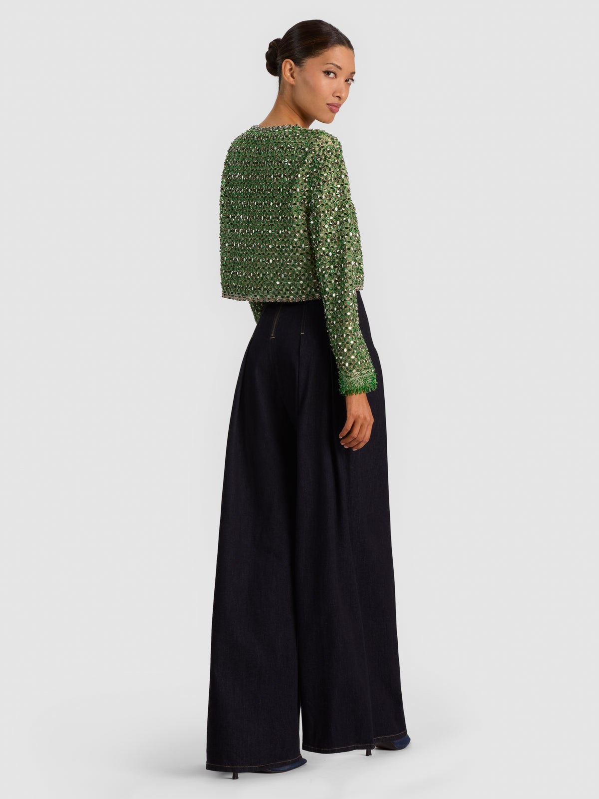 KIDMAN EMBELLISHED FRINGE JACKET-MEADOW GREEN-ALICE + OLIVIA