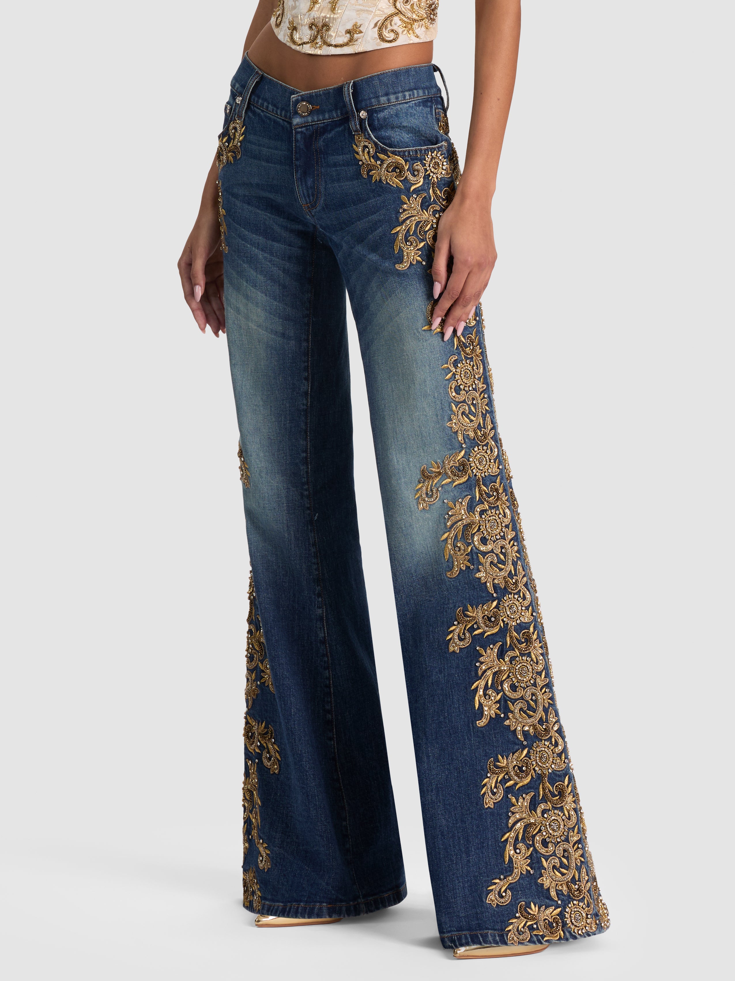 EMRYN JEANS DECORATO-ALICE + OLIVIA