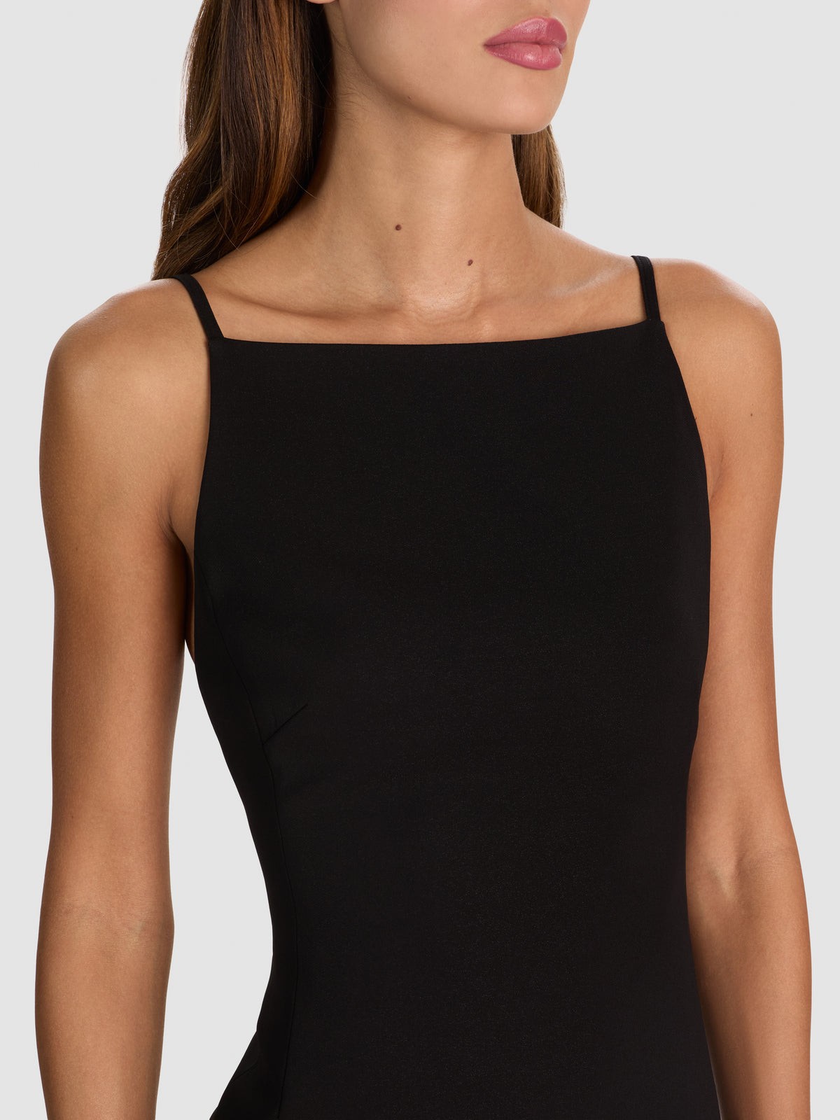CHERIE SQUARE NECK MINI DRESS-Black-ALICE + OLIVIA