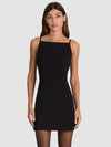 CHERIE SQUARE NECK MINI DRESS-Black-ALICE + OLIVIA