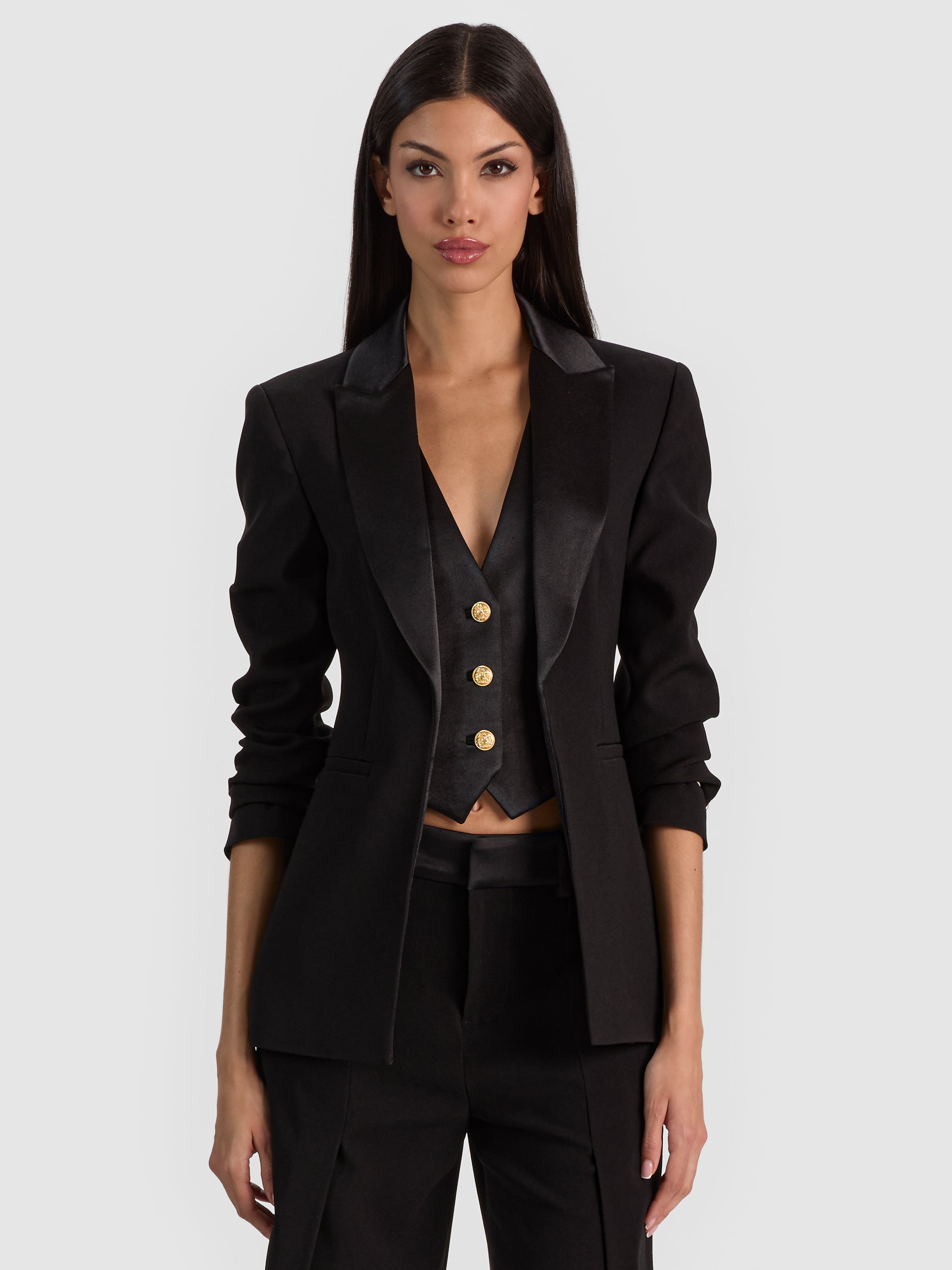 ALTON BLAZER WITH VEST-Black-ALICE + OLIVIA