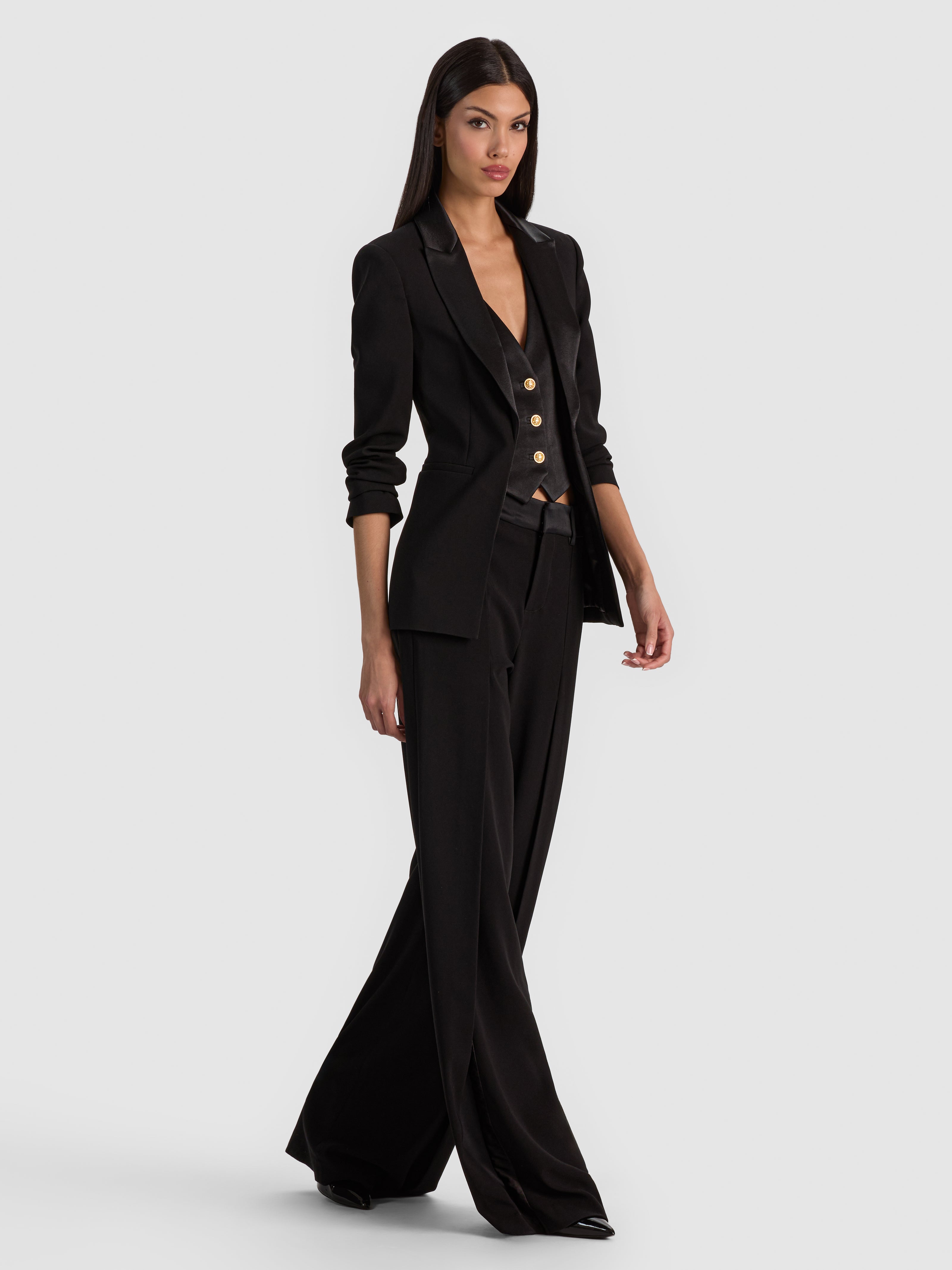 ALTON BLAZER WITH VEST-Black-ALICE + OLIVIA