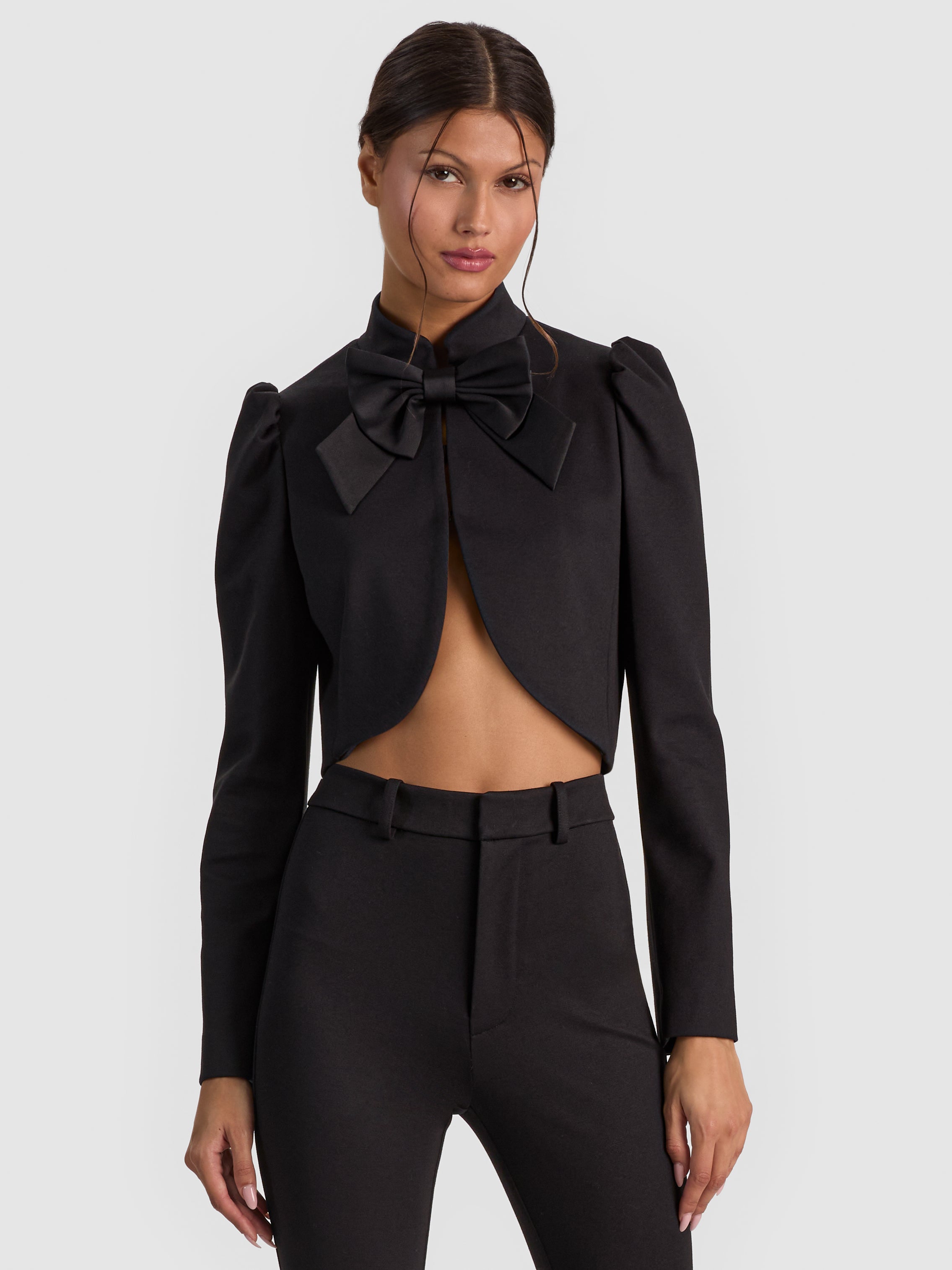 ILARIA CROPPED JACKET-Black-ALICE + OLIVIA