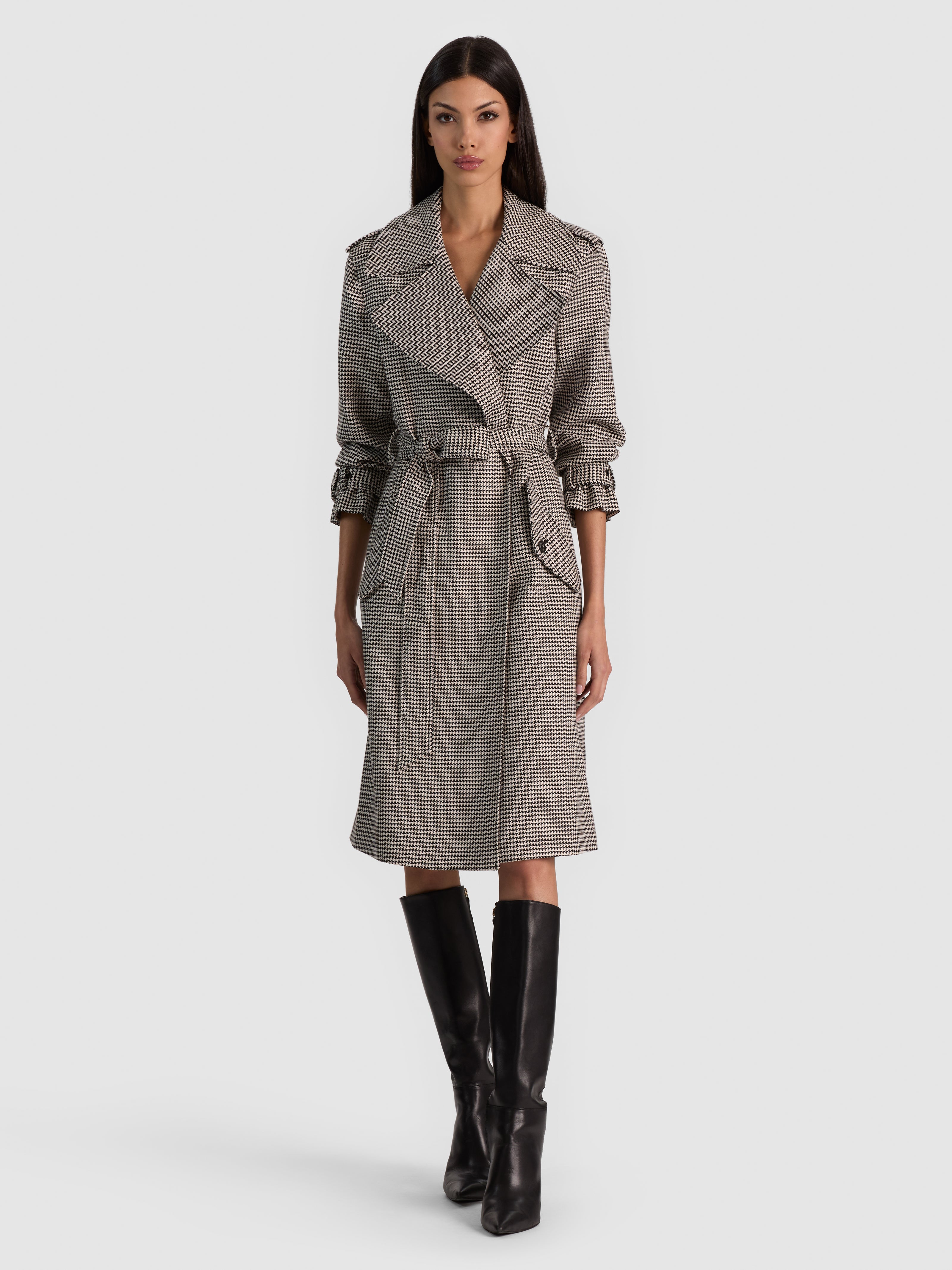 NEVADA TRENCH COAT-BLACK/MULTI-ALICE + OLIVIA