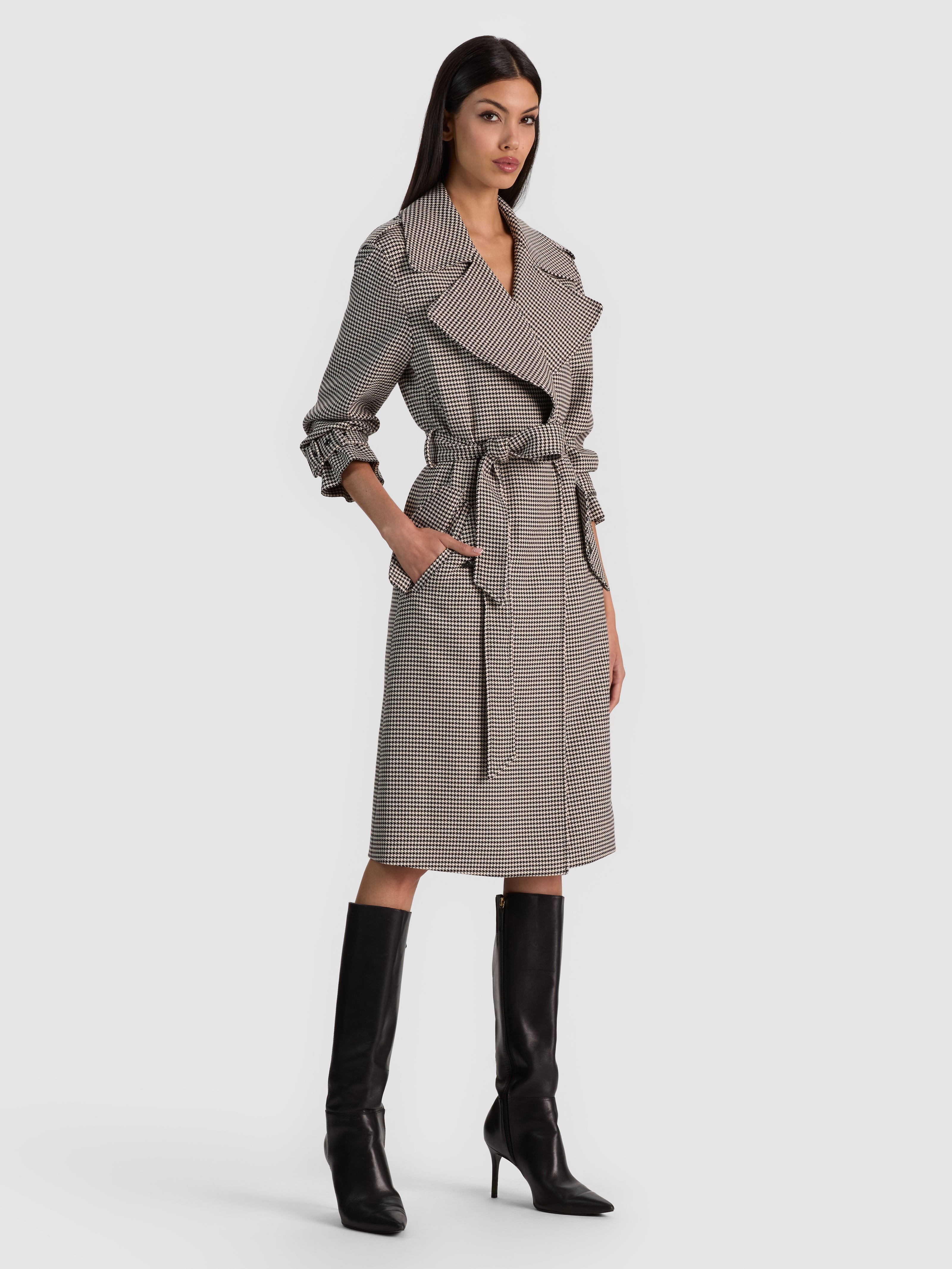 NEVADA TRENCH COAT-BLACK/MULTI-ALICE + OLIVIA