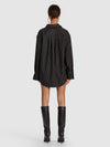 FINELY OVERSIZED UTILITY SHIRT-BLACK/OFF WHITE-ALICE + OLIVIA