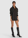 FINELY OVERSIZED UTILITY SHIRT-BLACK/OFF WHITE-ALICE + OLIVIA
