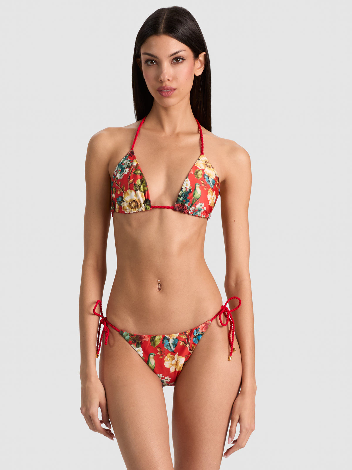 A+O X PQ SWIM SLOANE REVERSIBLE ROPE TRIANGLE TOP-ZEBRA-ALICE + OLIVIA