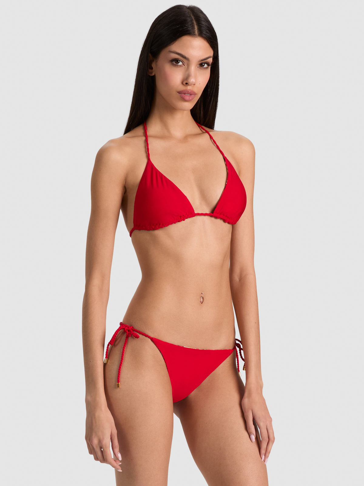 A+O X PQ SWIM SLOANE REVERSIBLE ROPE TRIANGLE TOP-ZEBRA-ALICE + OLIVIA