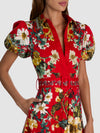 ABITO MIDI SVASATO A RUOTA CON CINTURA HENRIETTA-GARDEN VISTA CANDY APPLE-ALICE + OLIVIA