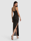 MATHILDE EMBELLISHED MAXI DRESS-BLACK/GUNMETAL-ALICE + OLIVIA