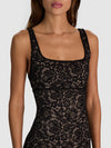 MIKEALA FOIL LACE MINI DRESS-Black-ALICE + OLIVIA