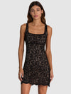 MIKEALA FOIL LACE MINI DRESS-Black-ALICE + OLIVIA
