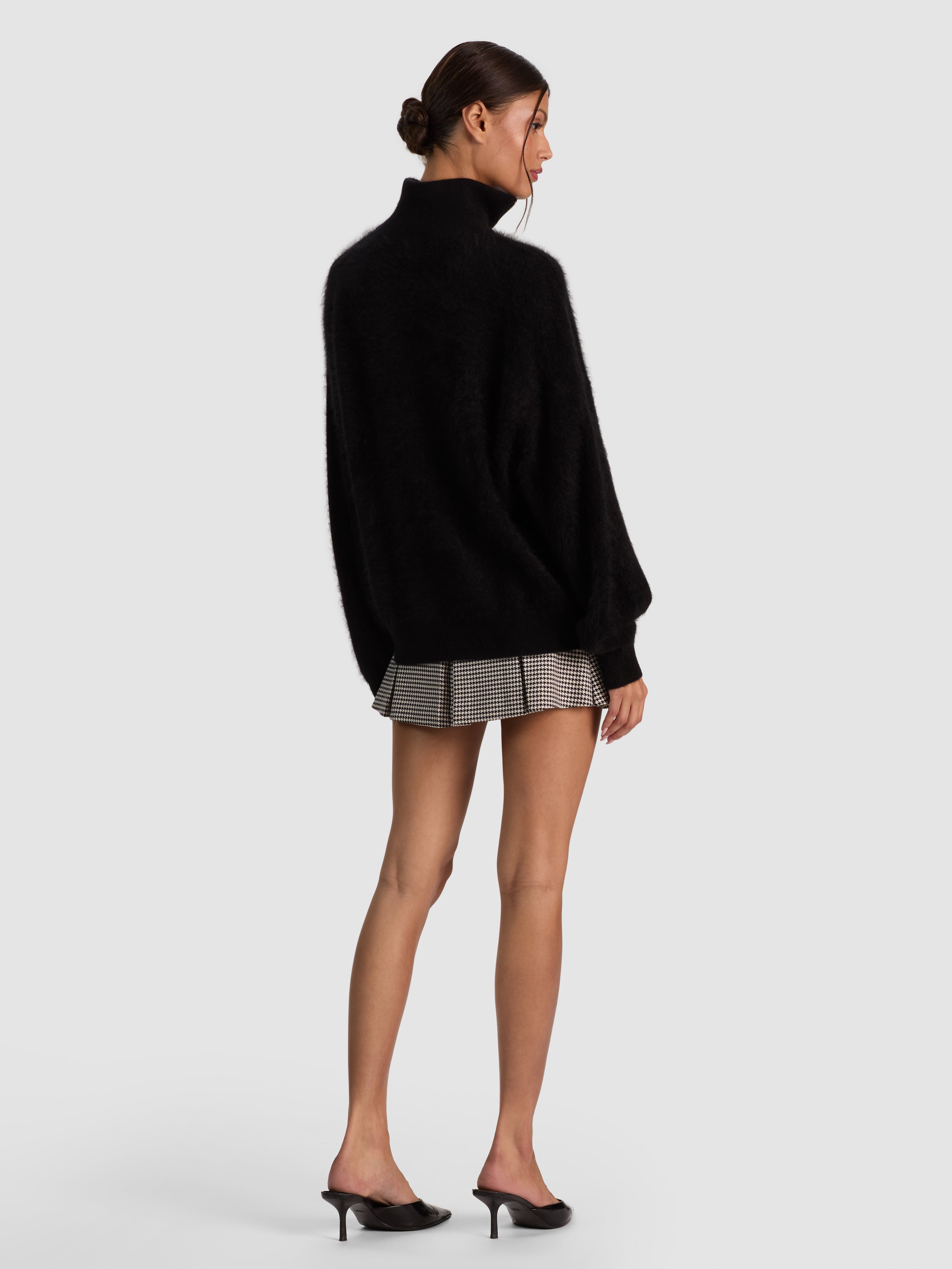 TOBY CASHMERE QUARTER ZIP-Black-ALICE + OLIVIA