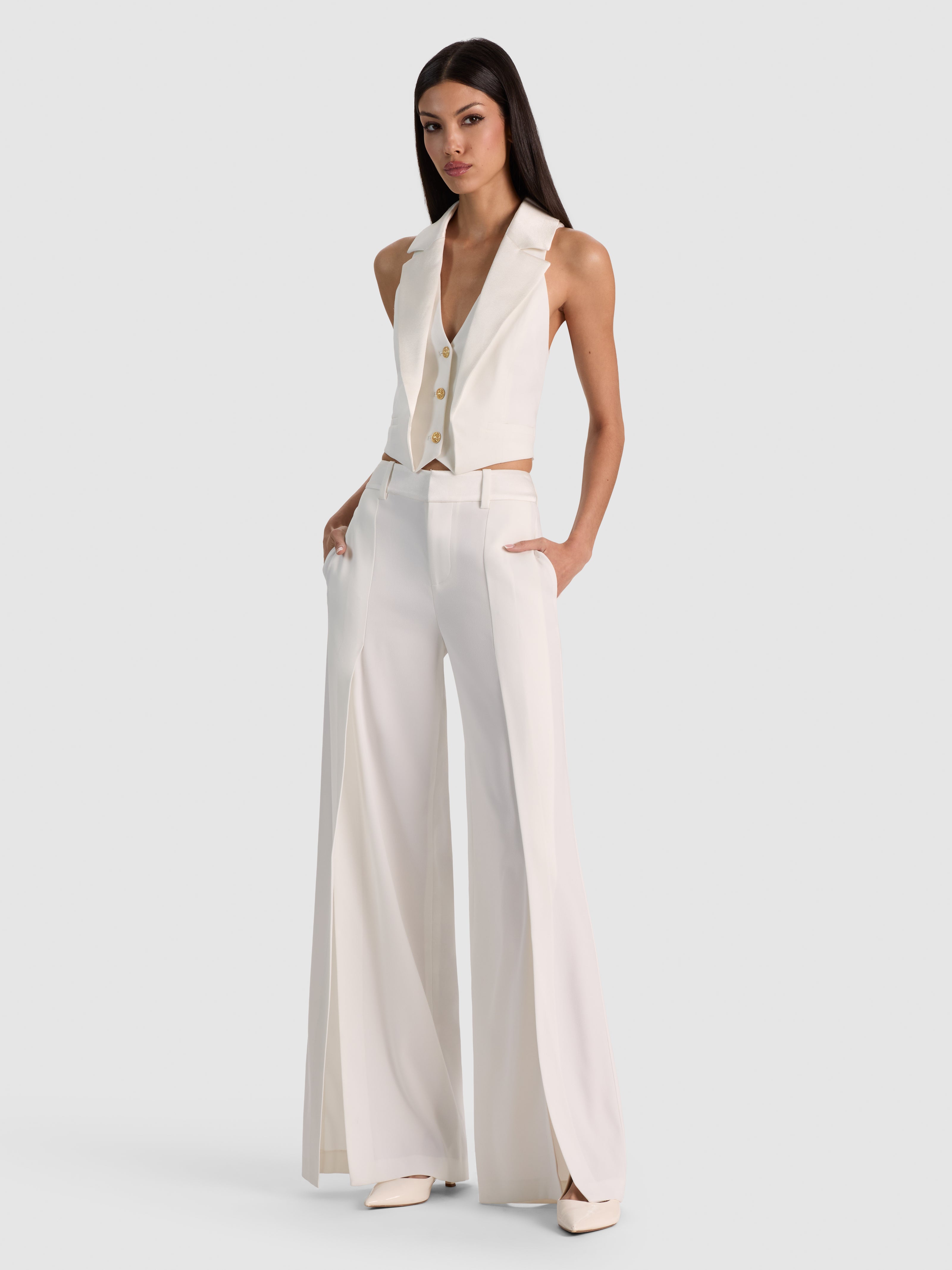 Top TESSA con scollo all'americana e revers lunghi-ALICE + OLIVIA