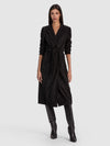 KARLEY SUEDE WRAP LONG COAT-Black-ALICE + OLIVIA