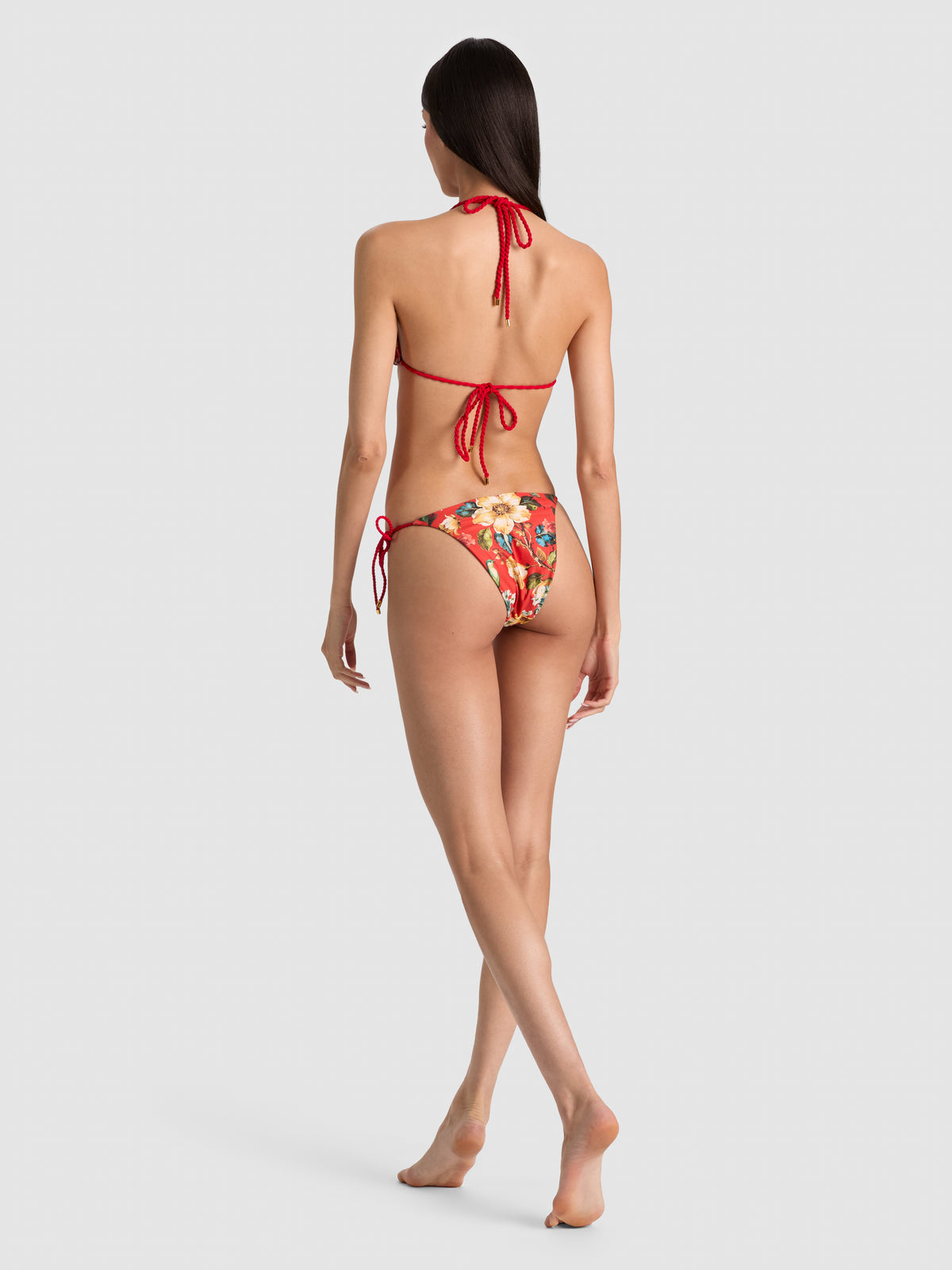 A+O X PQ SWIM MALLORY REVERSIBLE SIDE-TIE ROPE TEENY BOTTOM-GARDEN VISTA CANDY APPLE-ALICE + OLIVIA
