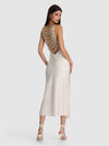 ABITO SOTTOVESTE MIDI AMPIO HARMONY CON DECORAZIONI-OFF WHITE-ALICE + OLIVIA