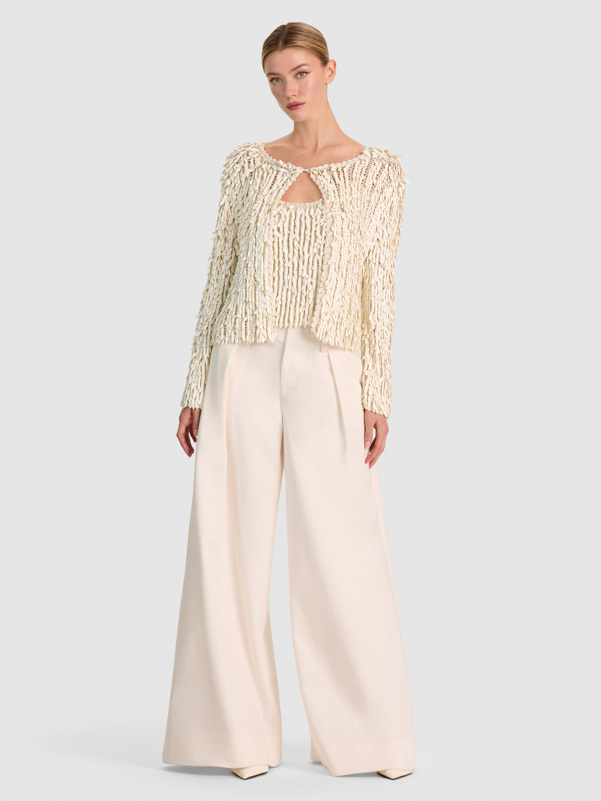 ANDERSON ALLOVER SEQUIN CARDIGAN-SOFT WHITE/WHITE-ALICE + OLIVIA