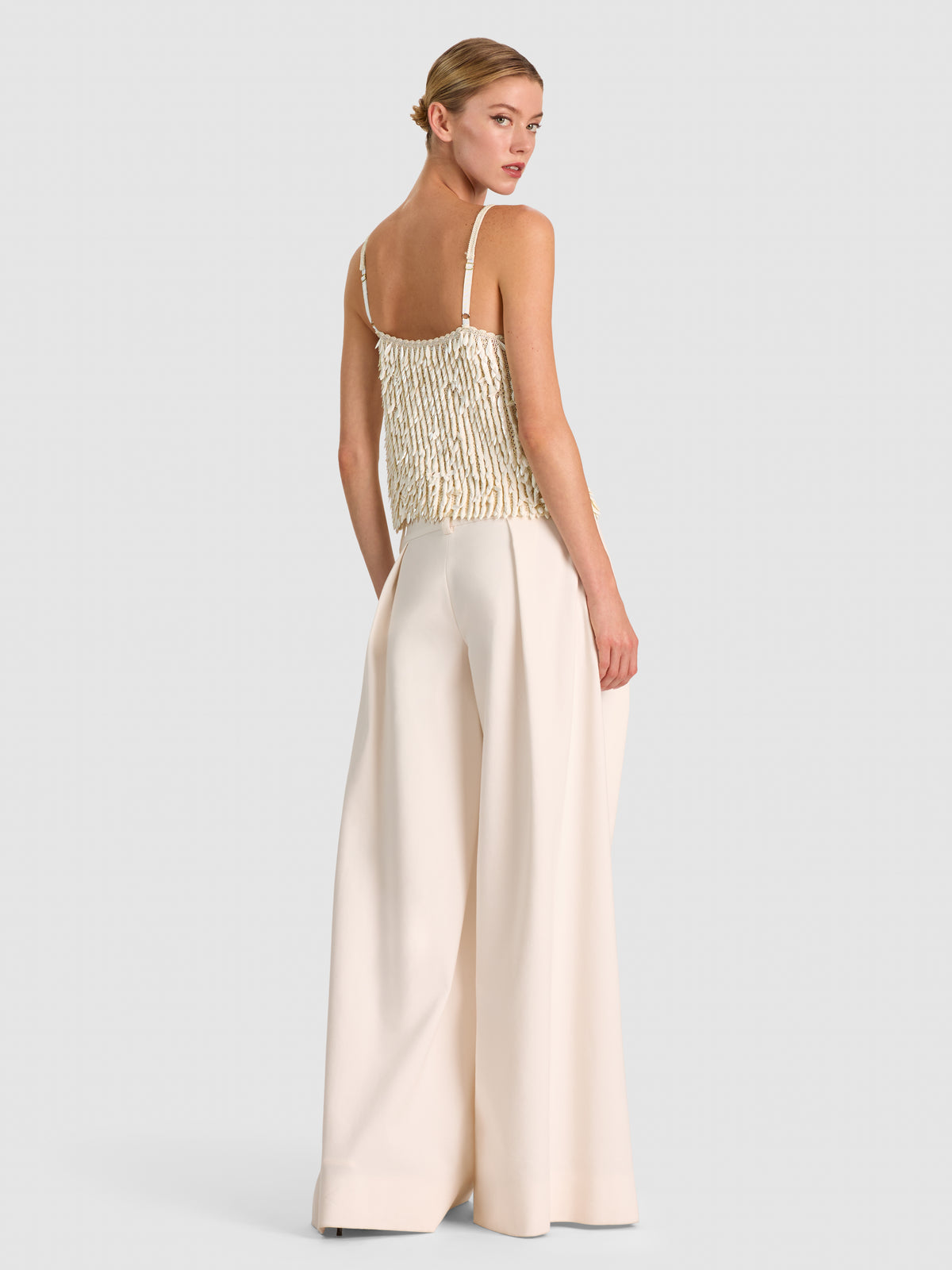 DÉBARDEUR NICOLETTE ENTIÈREMENT PAILLETÉ-SOFT WHITE/WHITE-ALICE + OLIVIA