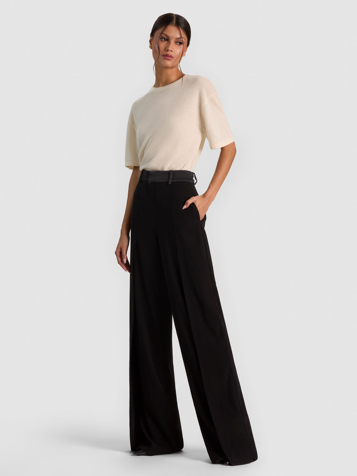 PANTALONE A PIEGHE LARGO WADE - NERO