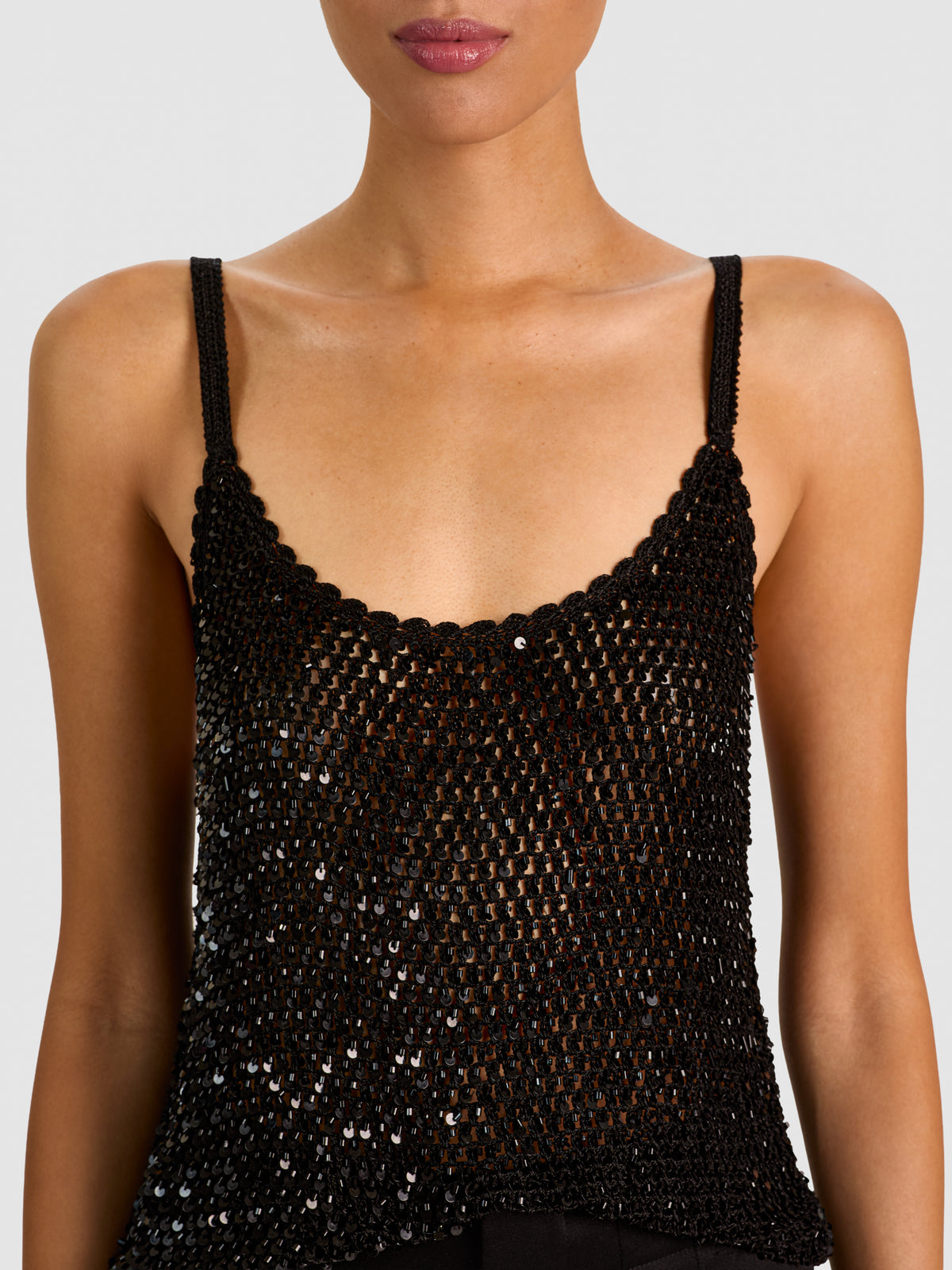 DÉBARDEUR EN MAILLE AVEC SEQUINS KRISTA-Black-ALICE + OLIVIA