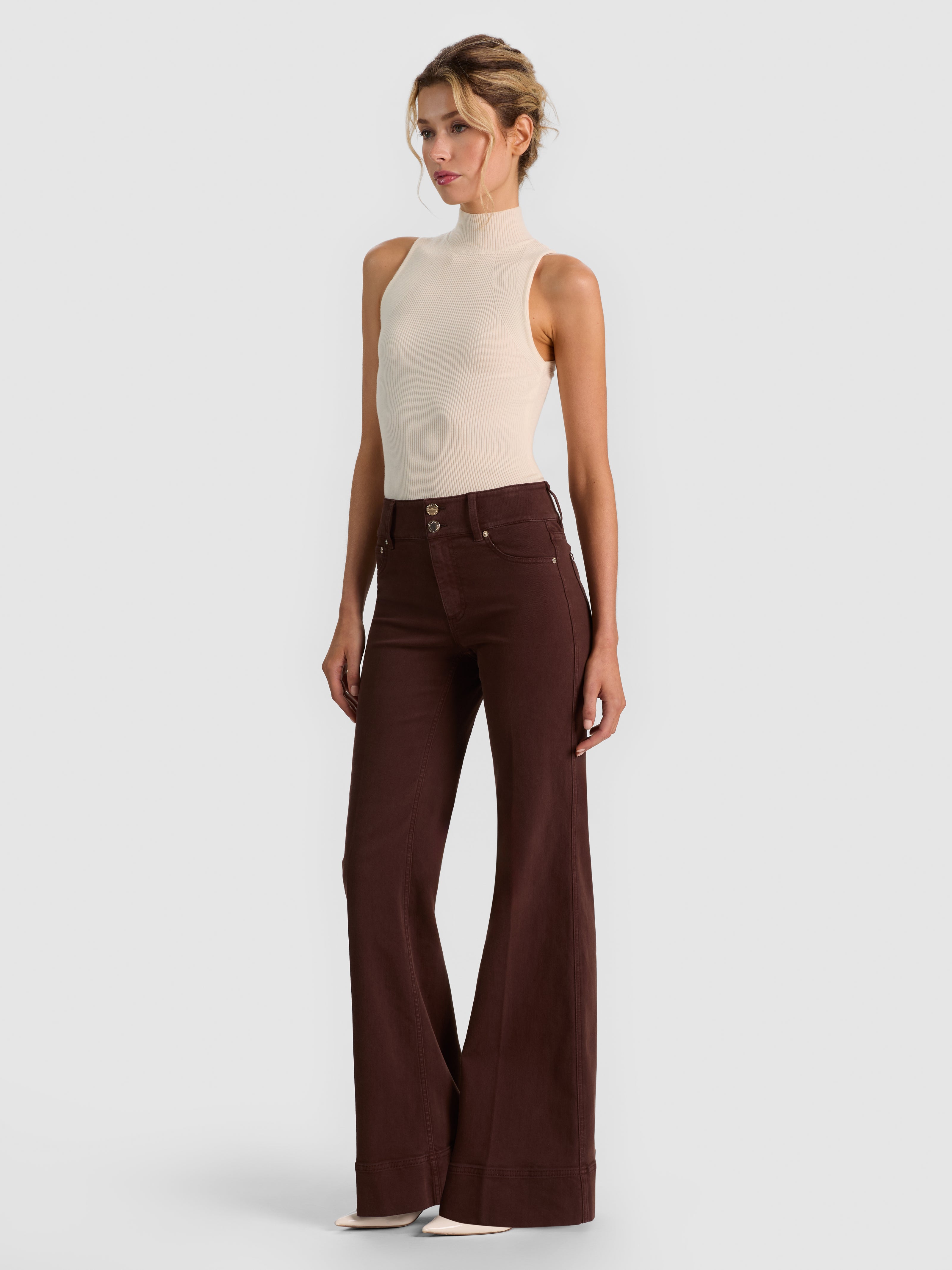 PERFECT WIDE LEG JEAN - DARK CHOCOLATE