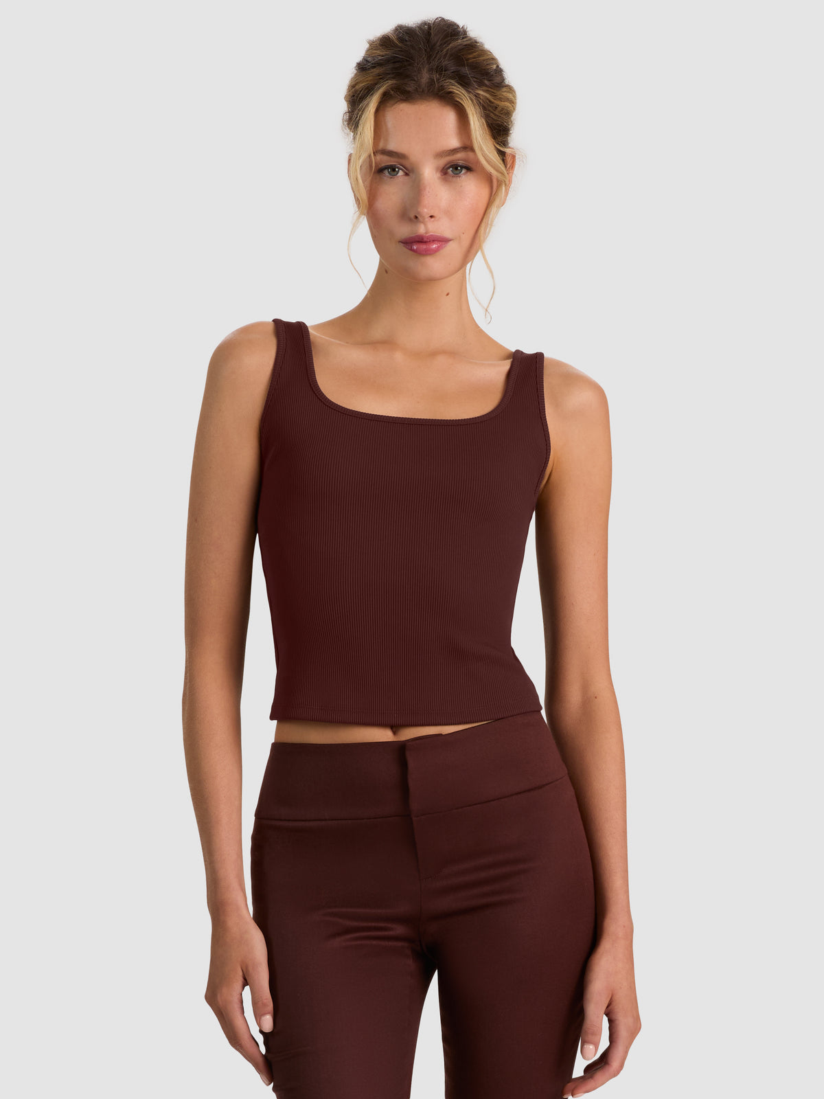 DARYN TANK TOP-DARK CHOCOLATE-ALICE + OLIVIA