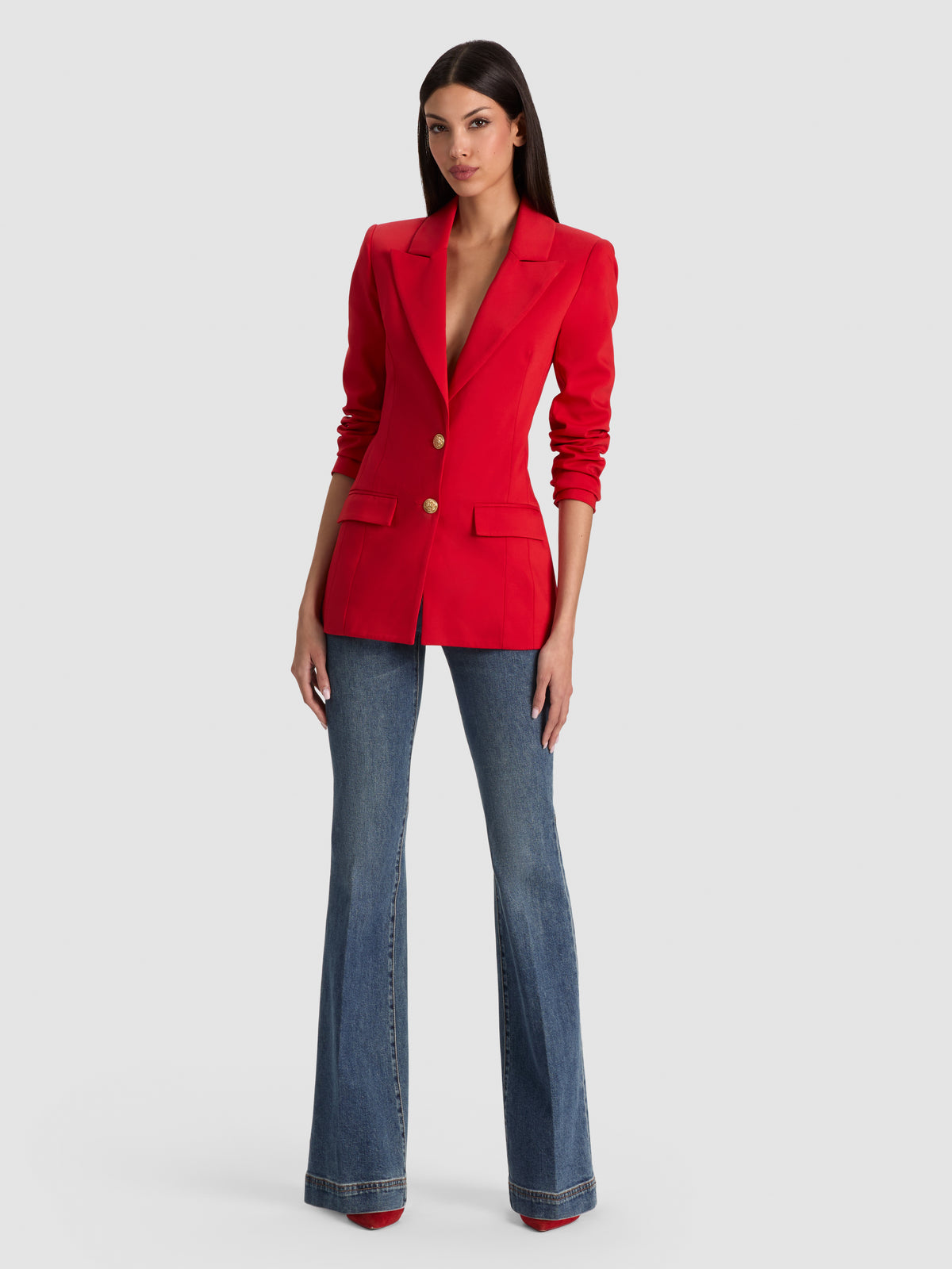 BURNS FITTED BLAZER - CANDY APPLE