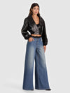 SYLVIA HIGH NECK WRAP JACKET-Black-ALICE + OLIVIA