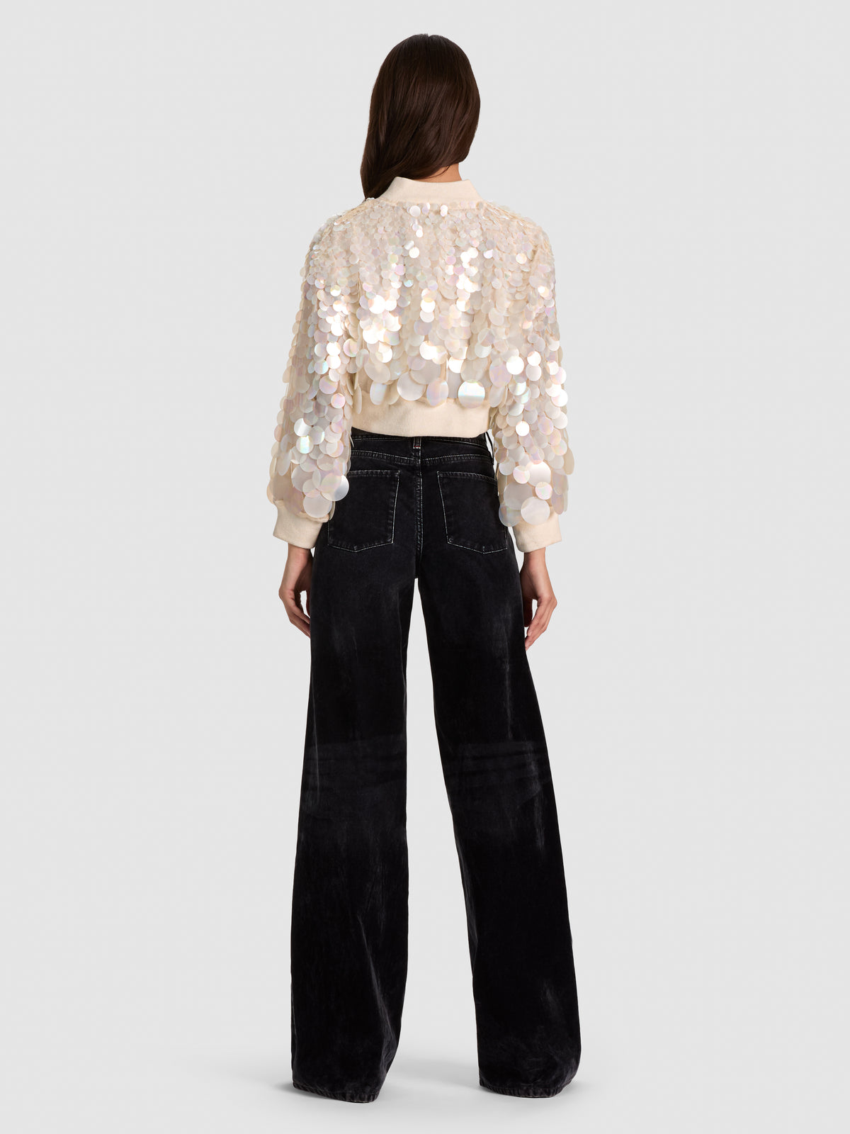 ODIE BOMBER CORTO PAILLETTES-OFF WHITE-ALICE + OLIVIA