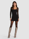 ROXANE SCOOP MINI DRESS-Black-ALICE + OLIVIA