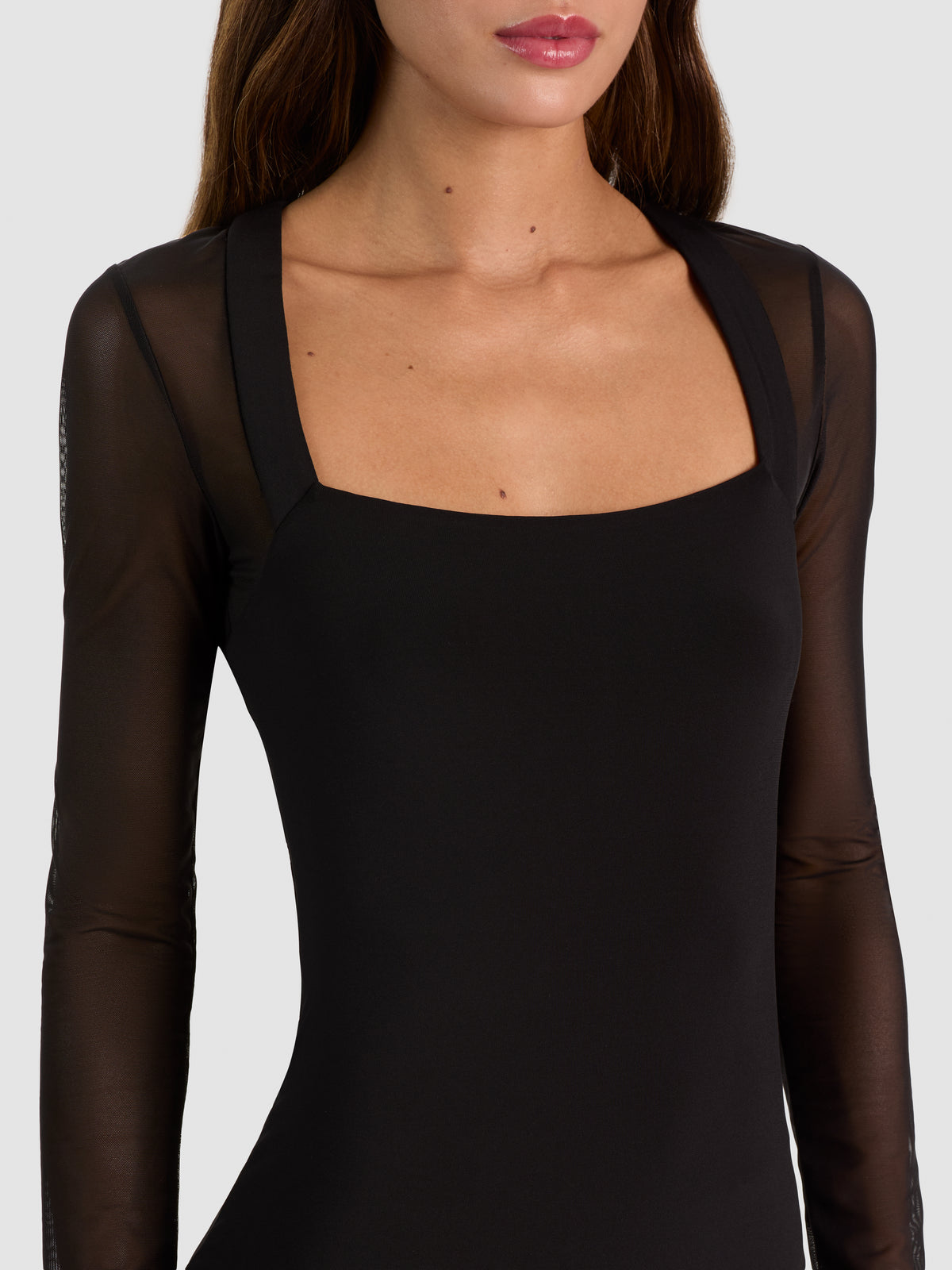 ROXANE SCOOP MINI DRESS-Black-ALICE + OLIVIA