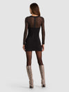 ROXANE SCOOP MINI DRESS-Black-ALICE + OLIVIA