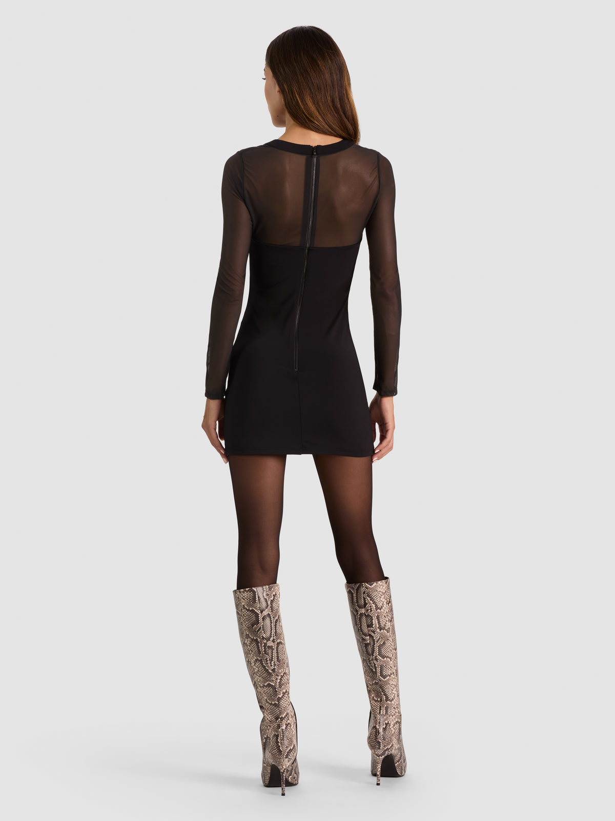 ROXANE SCOOP MINI DRESS-Black-ALICE + OLIVIA