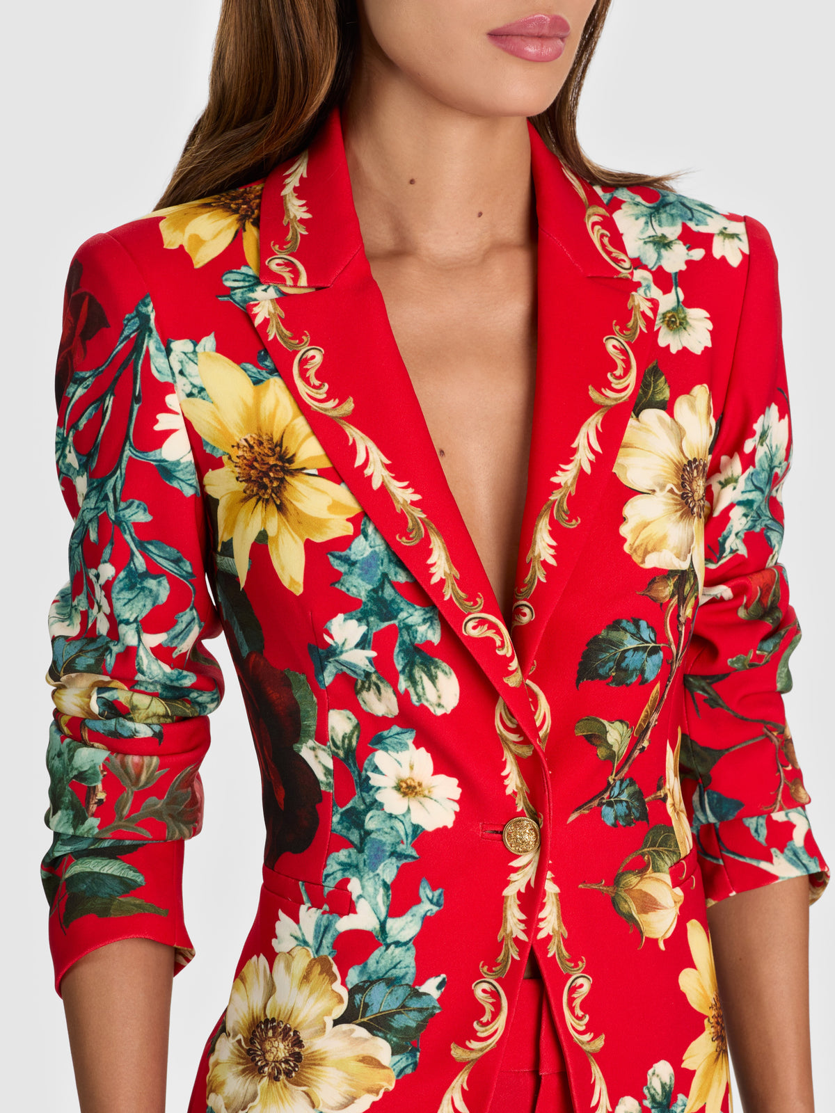 BLAZER AJUSTÉ LONG BREANN-GARDEN VISTA CANDY APPLE-ALICE + OLIVIA