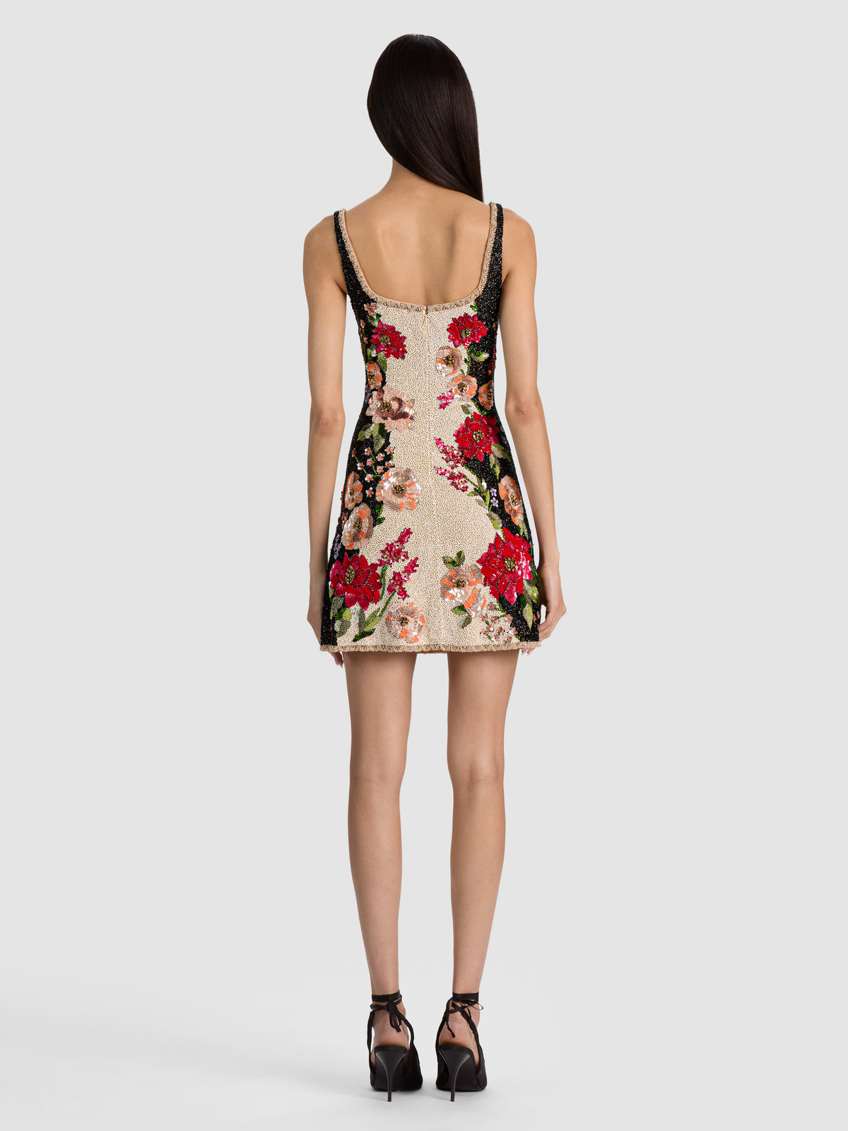 EVE EMBELLISHED MINI DRESS-FLORAL RADIANCE-ALICE + OLIVIA