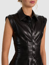 ABITO CORTO A CAMICIA SVASATO CON CORSETTO E PANELLI IN SIMILPELLE KIM-ALICE + OLIVIA