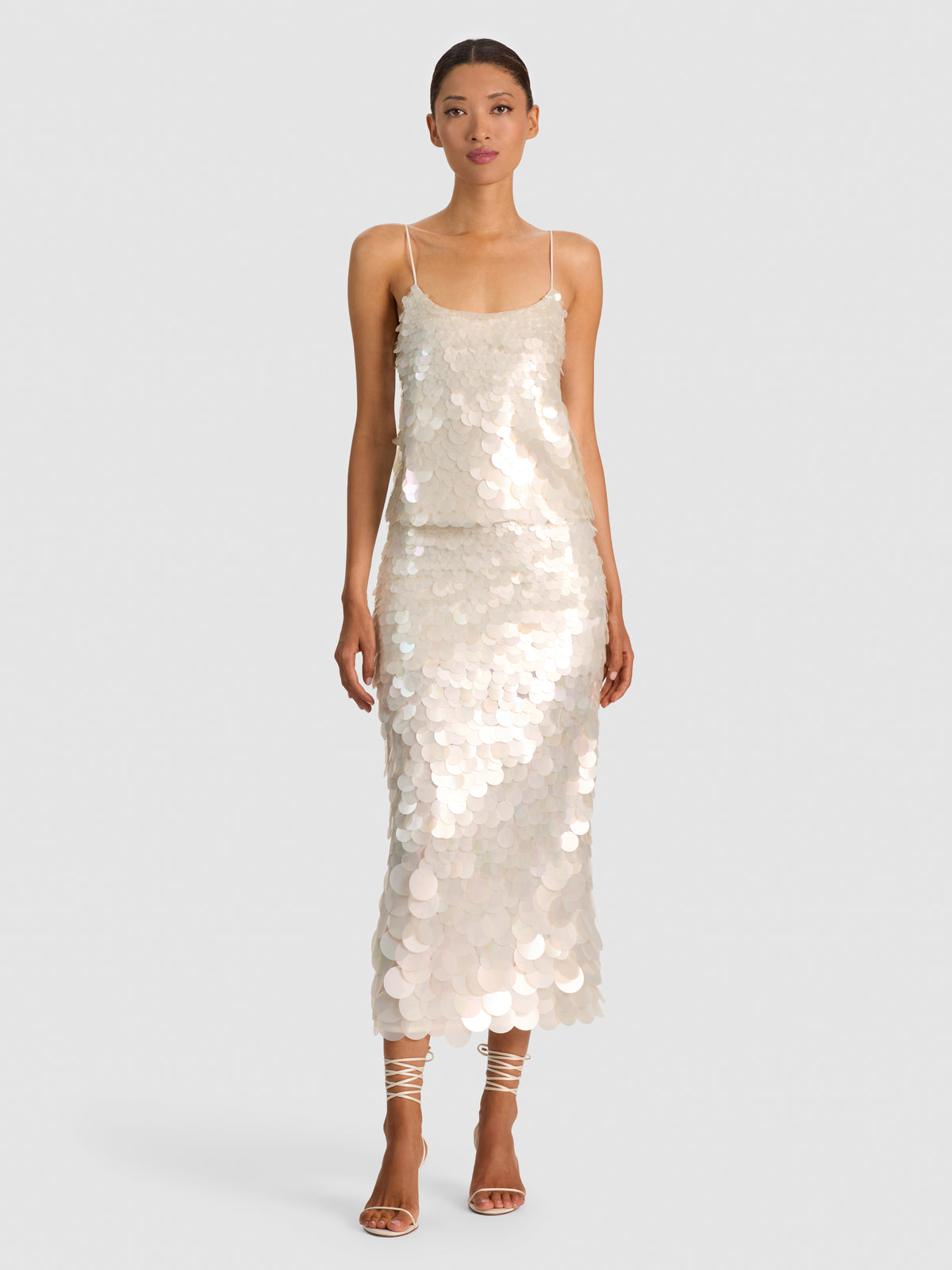 JULIA PAILLETTE TANK TOP - OFF WHITE